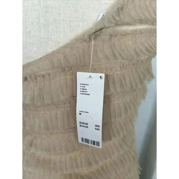 NWT Kimchi Blue Urban Outfitters Rita Ruffle Rose Dress Sheer Beige Tule Size M - Picture 11 of 16